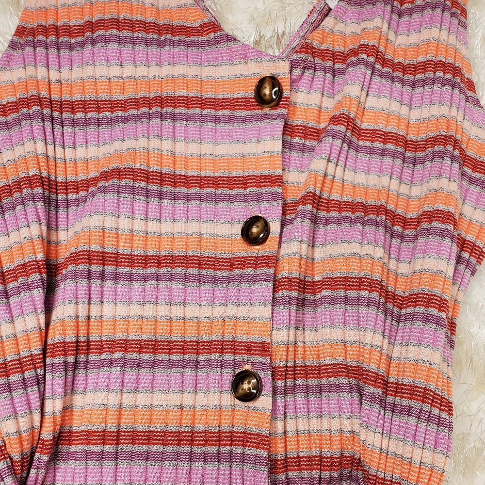 Vanity Room Ribbed Button Front Romper - Picture 5 of 5